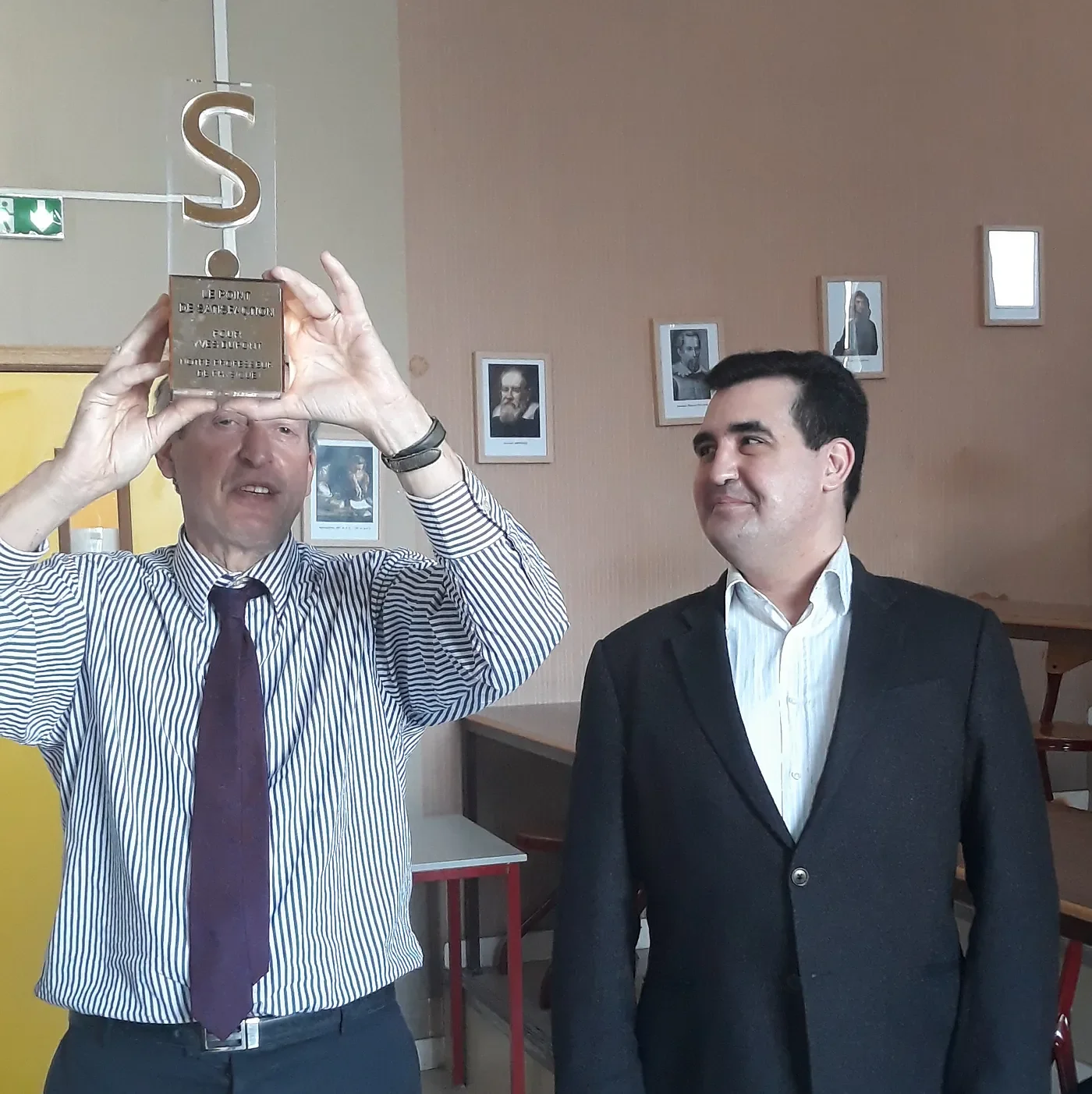 The professor and Warith Harchaoui, smiling